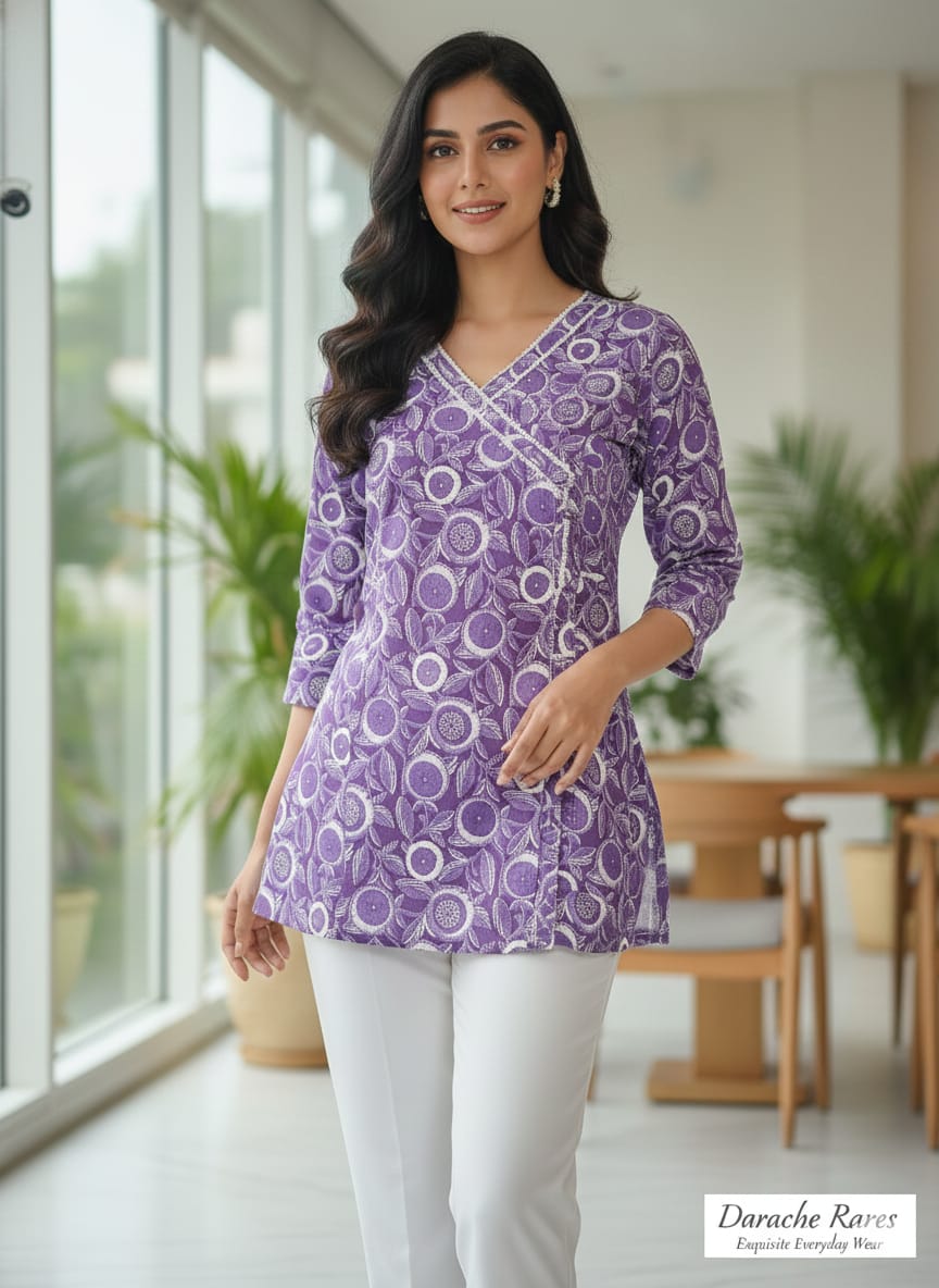 The 'Berry Bloom' Angrakha Kurti